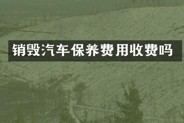 销毁汽车保养费用收费吗