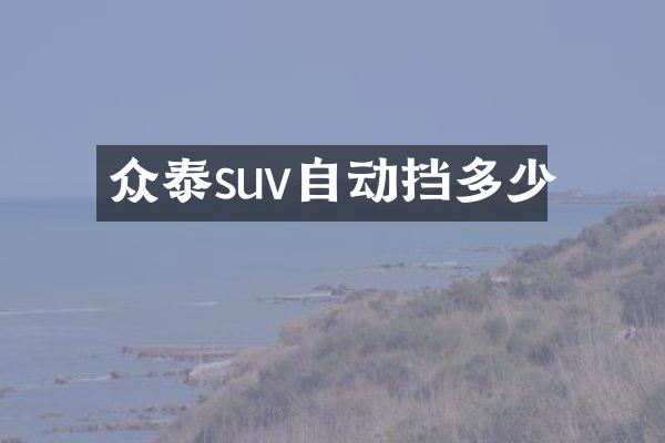 众泰suv自动挡多少