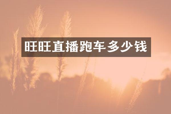 旺旺直播跑车多少钱