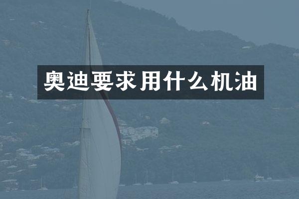 奥迪要求用什么机油