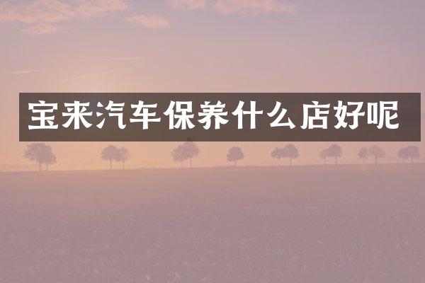 宝来汽车保养什么店好呢