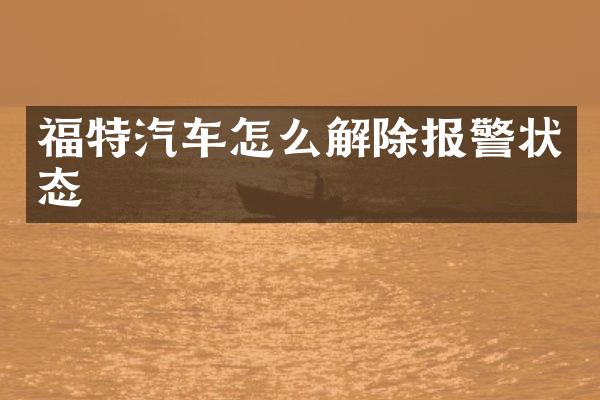 福特汽车怎么解除报警状态