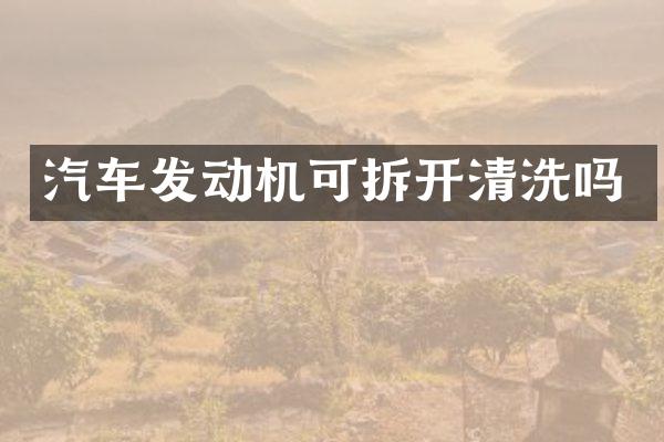 汽车发动机可拆开清洗吗