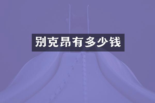 别克昂有多少钱