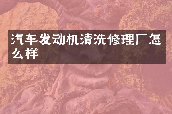 汽车发动机清洗修理厂怎么样