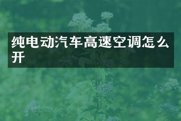纯电动汽车高速空调怎么开