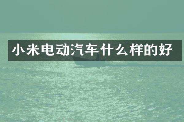 小米电动汽车什么样的好