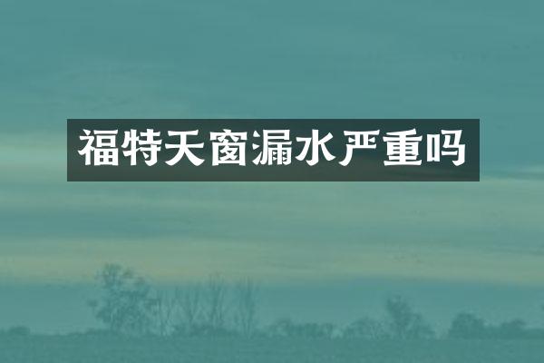 福特天窗漏水严重吗