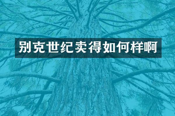别克世纪卖得如何样啊