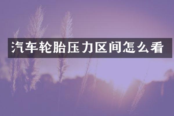汽车轮胎压力区间怎么看