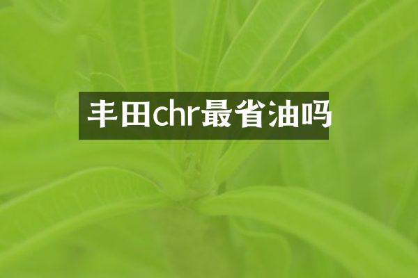 丰田chr最省油吗