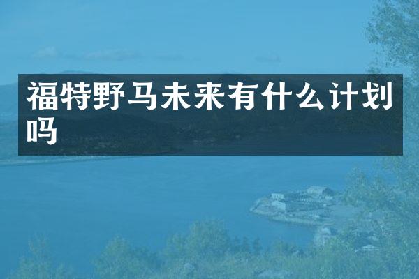 福特野马未来有什么计划吗