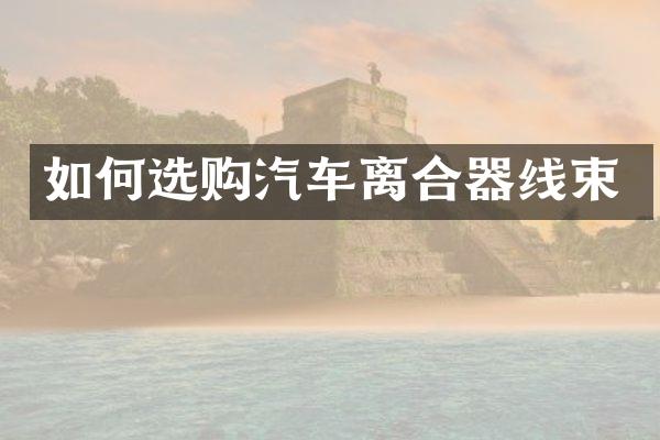 如何选购汽车离合器线束