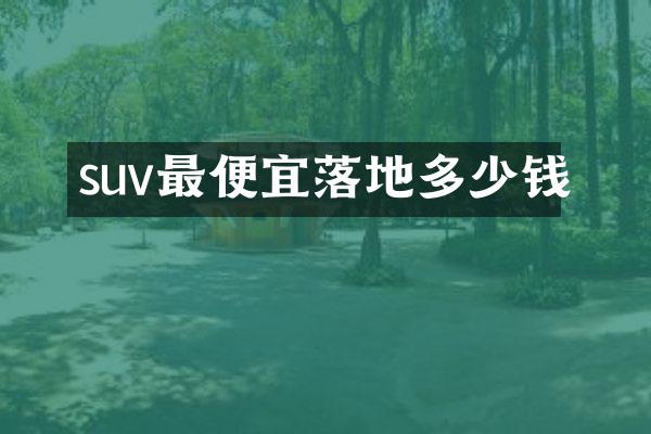 suv落地多少钱