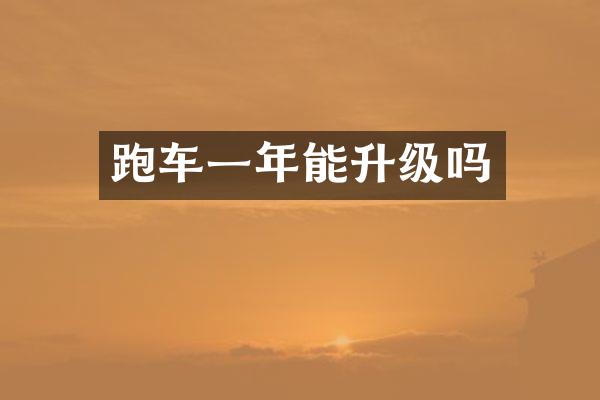跑车一年能升级吗