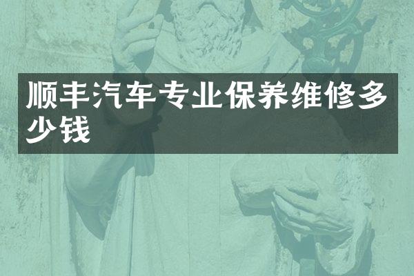 顺丰汽车专业保养维修多少钱