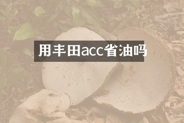 用丰田acc省油吗