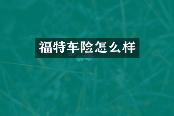 福特车险怎么样