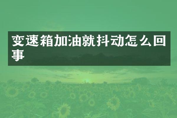 变速箱加油就抖动怎么回事