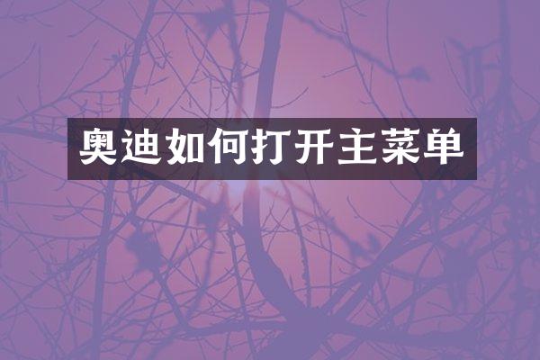 奥迪如何打开主菜单