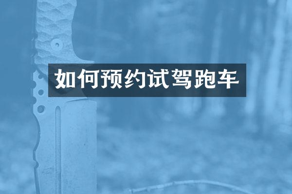 如何预约试驾跑车