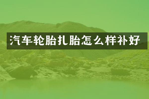 汽车轮胎扎胎怎么样补好