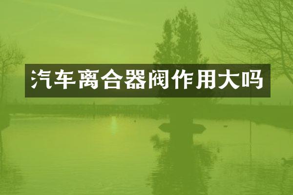 汽车离合器阀作用大吗