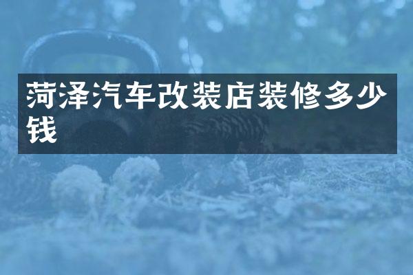 菏泽汽车改装店装修多少钱