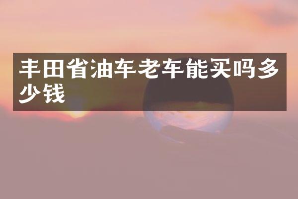 丰田省油车老车能买吗多少钱
