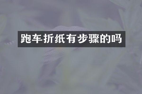 跑车折纸有步骤的吗