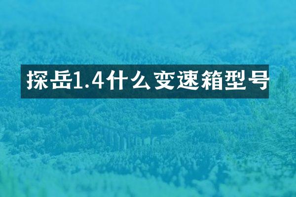探岳1.4什么变速箱型号