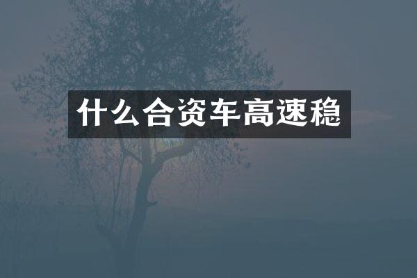 什么合资车高速稳