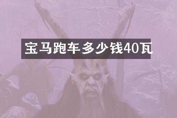 宝马跑车多少钱40瓦