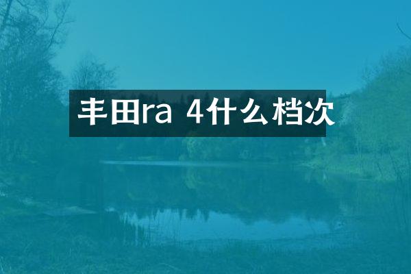 丰田ra 4什么档次