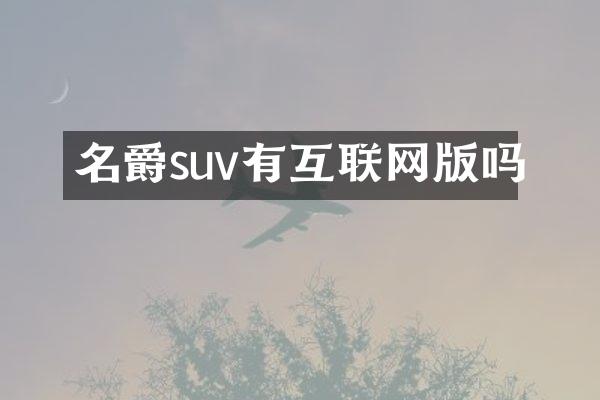 名爵suv有互联网版吗