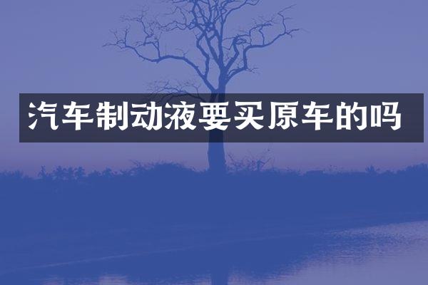 汽车制动液要买原车的吗