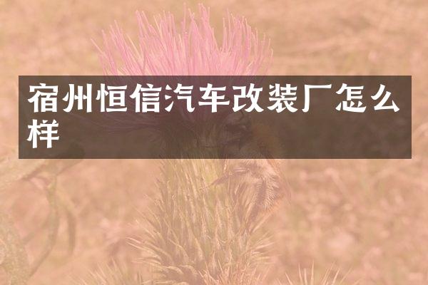 宿州恒信汽车改装厂怎么样