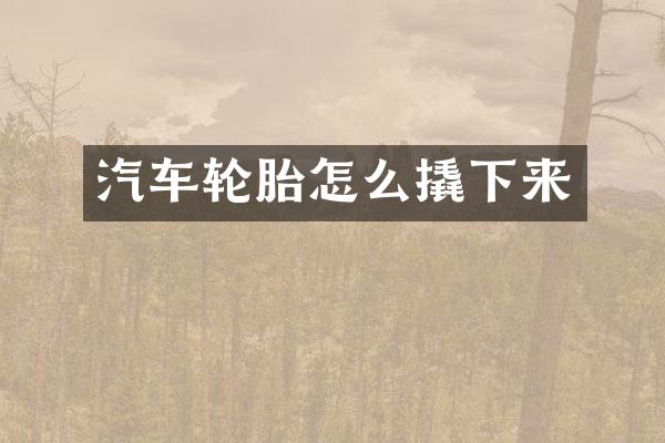 汽车轮胎怎么撬下来