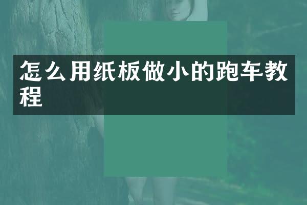 怎么用纸板做小的跑车教程