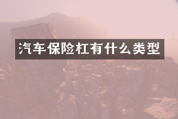 汽车保险杠有什么类型