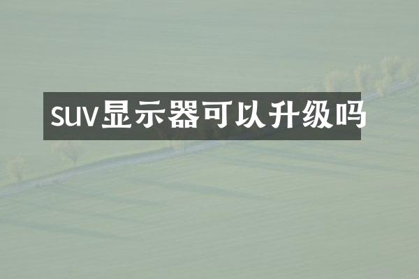 suv显示器可以升级吗