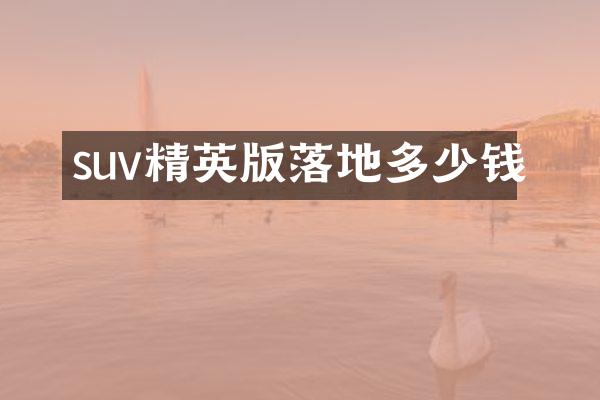 suv精英版落地多少钱