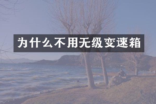 为什么不用无级变速箱
