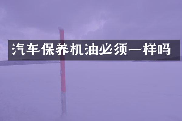 汽车保养机油必须一样吗