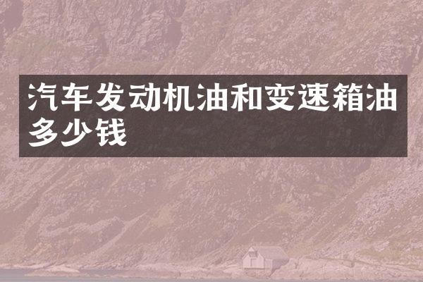 汽车发动机油和变速箱油多少钱