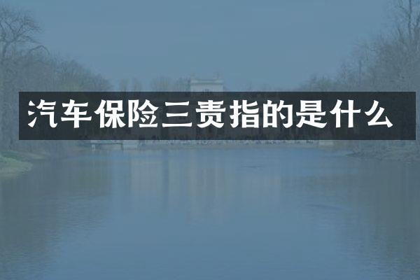 汽车保险三责指的是什么