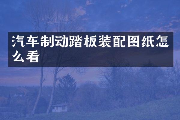 汽车制动踏板装配图纸怎么看