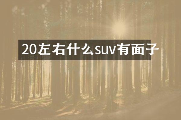 20左右什么suv有面子