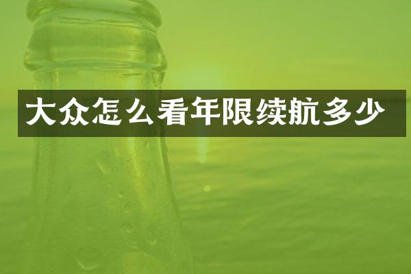大众怎么看年限续航多少