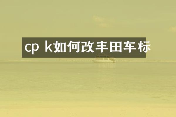 cp k如何改丰田车标